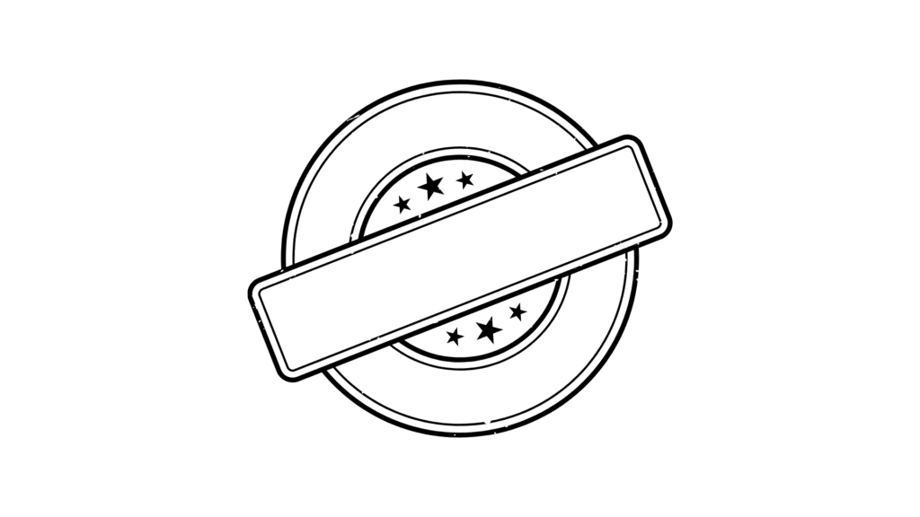 Bold geometric branding stamps