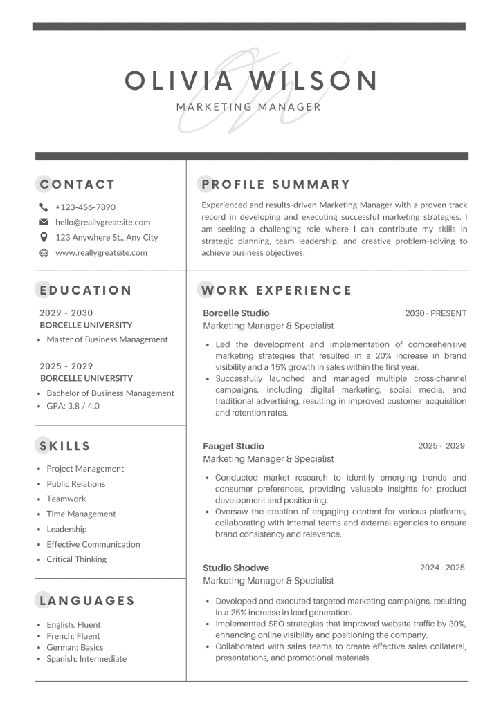 Academic Resumes