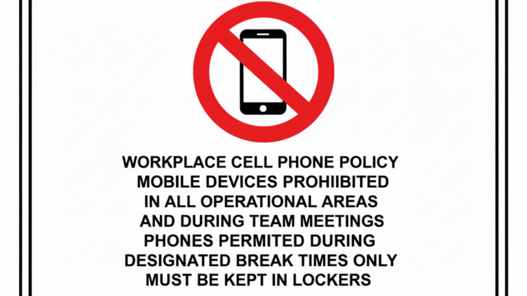 cell phone use policy at work