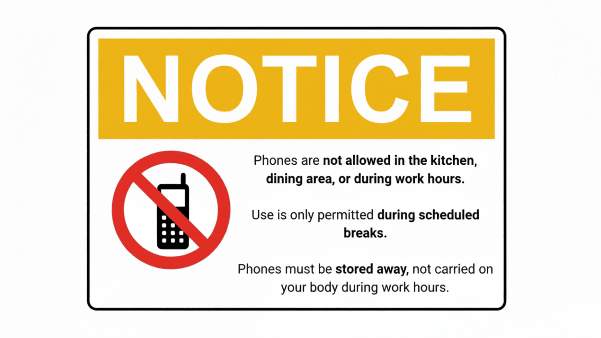 cell phone use policy