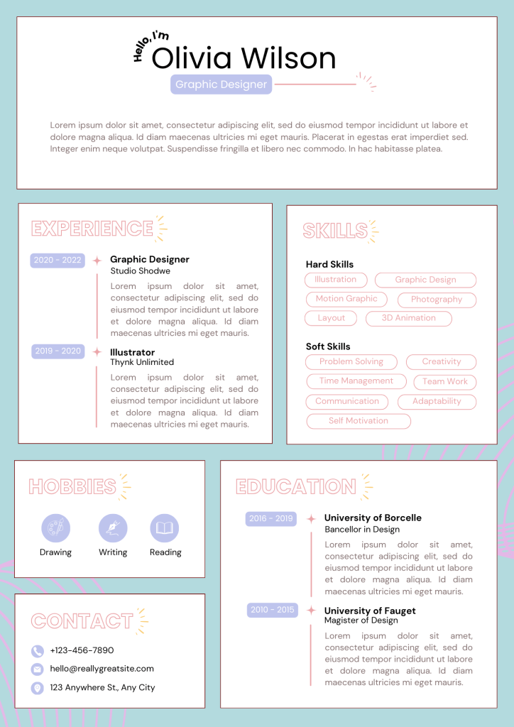 creative portfolio resume