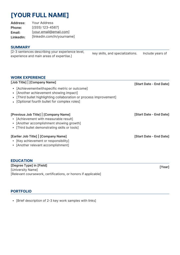 entry level technical writer resume