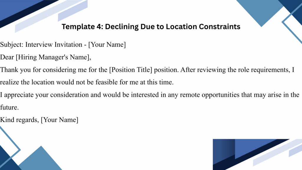 how to write an email declining a job interview