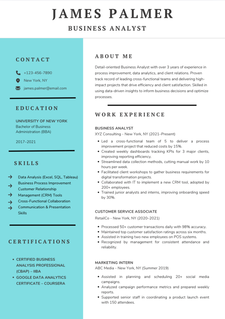 Resume Template For Mid-Level Candidates