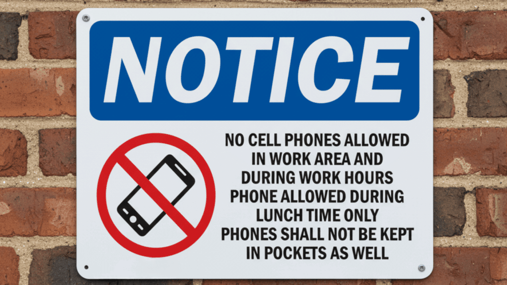 personal cell phone use at work policy