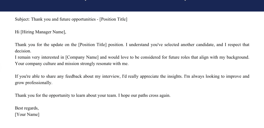 Email Template 2: Future Interest + Feedback Request