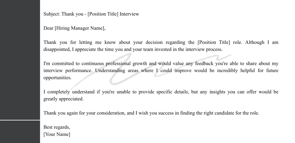 Email Template 1: Standard Feedback Request