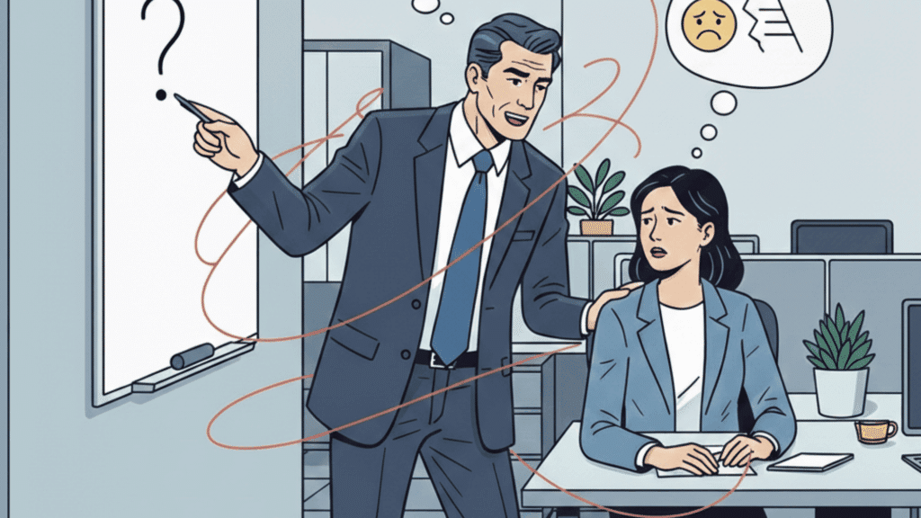 illustration of a male boss offering inappropriate suggestions to a female employee.png