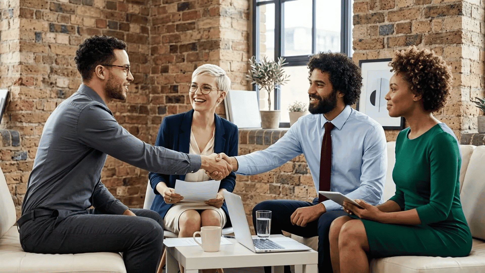 HR professionals conducting a corporate interview and employee onboarding meeting.