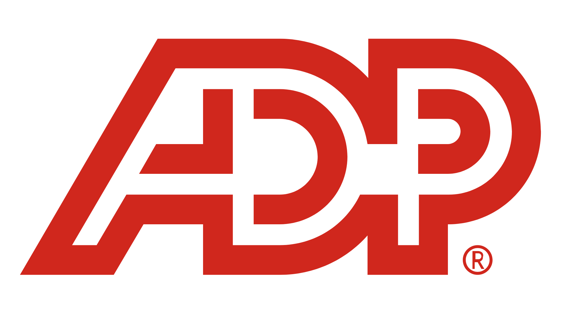 ADP logo, in the center, on a white background