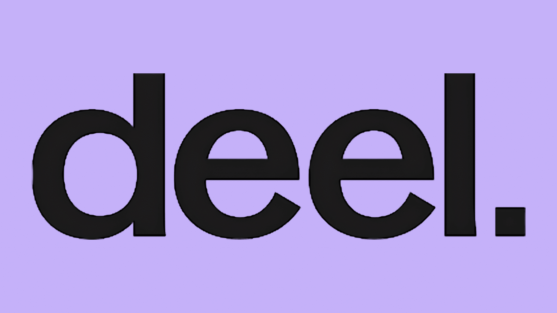 deel logo, in the center, on a light purple background