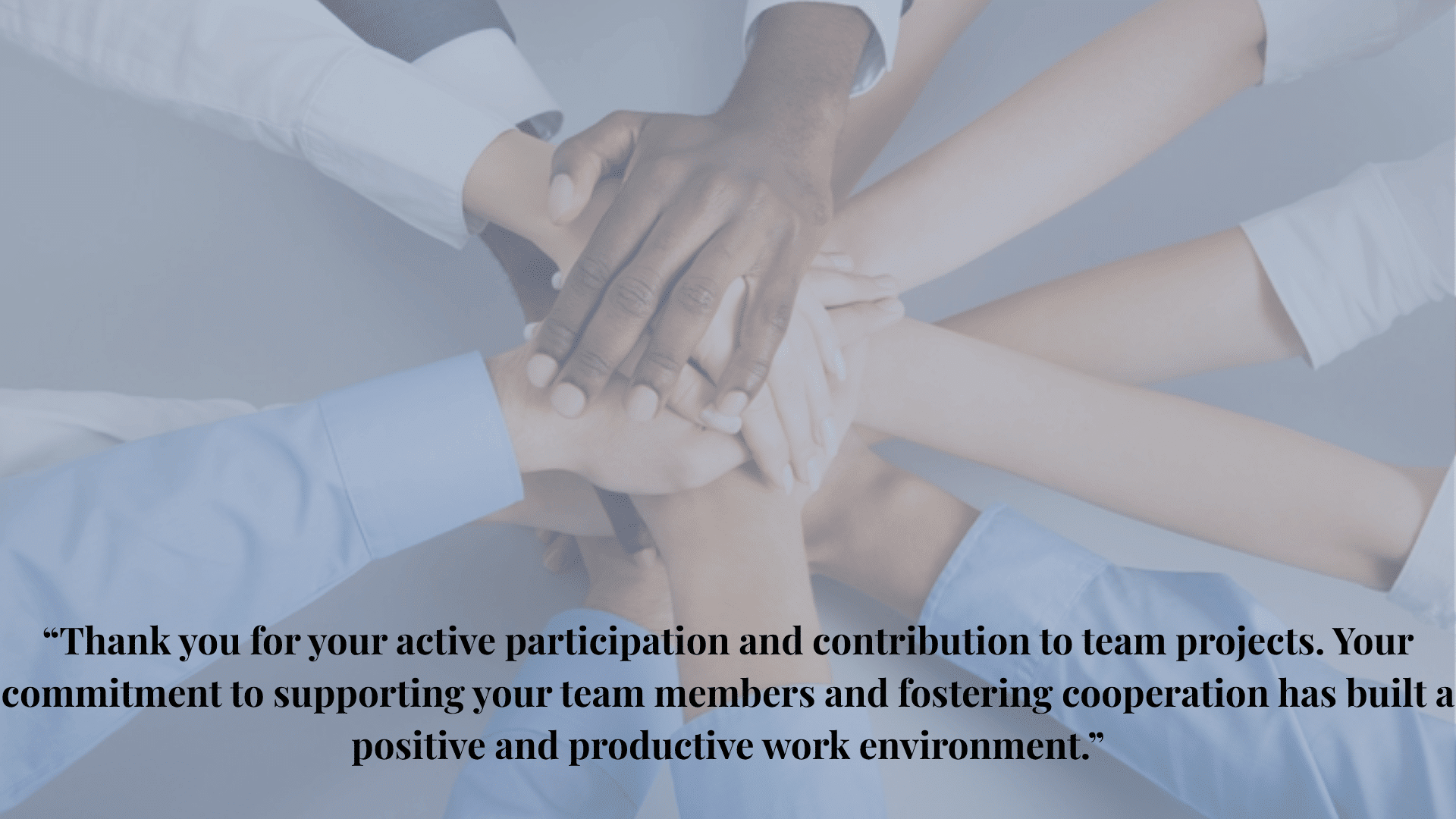 Diverse group of business professionals stacking hands together in a unified team gesture, symbolizing collaboration and teamwork.