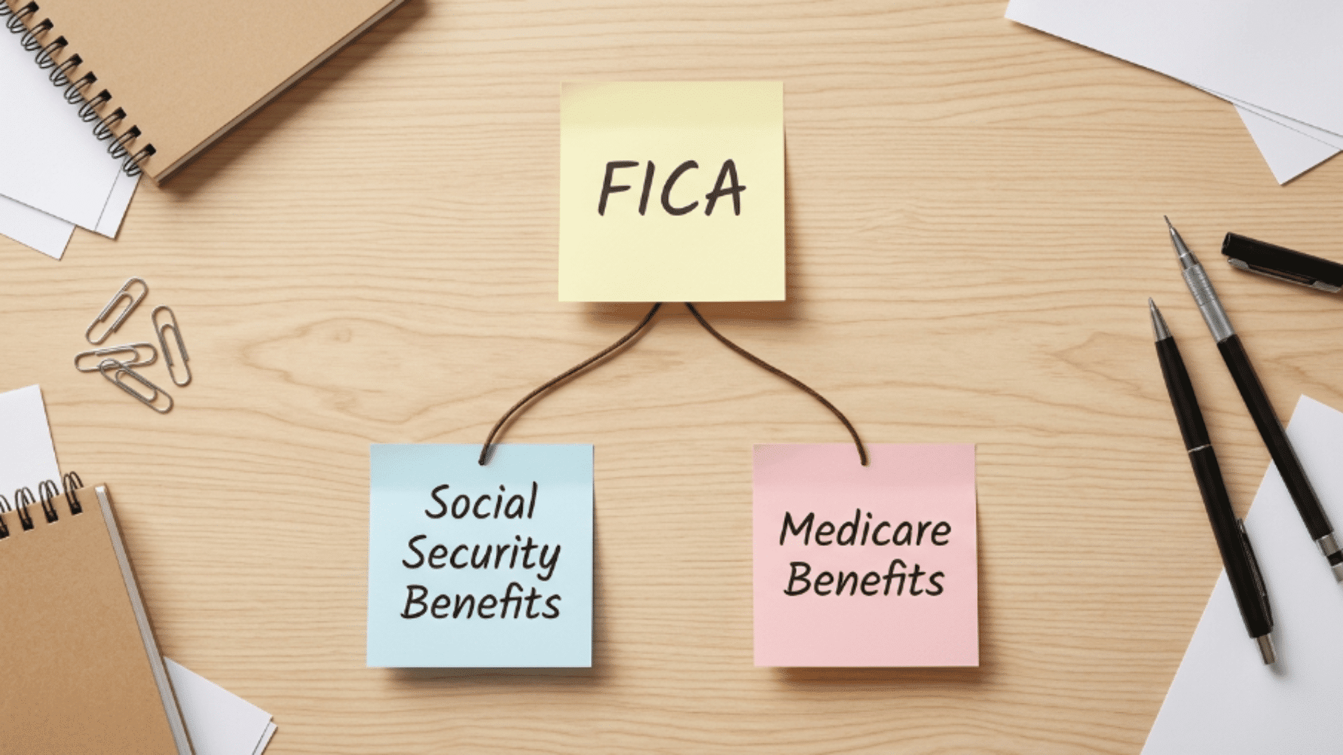 Infographic detailing FICA benefits, including Social Security and Medicare contributions for employees and employers