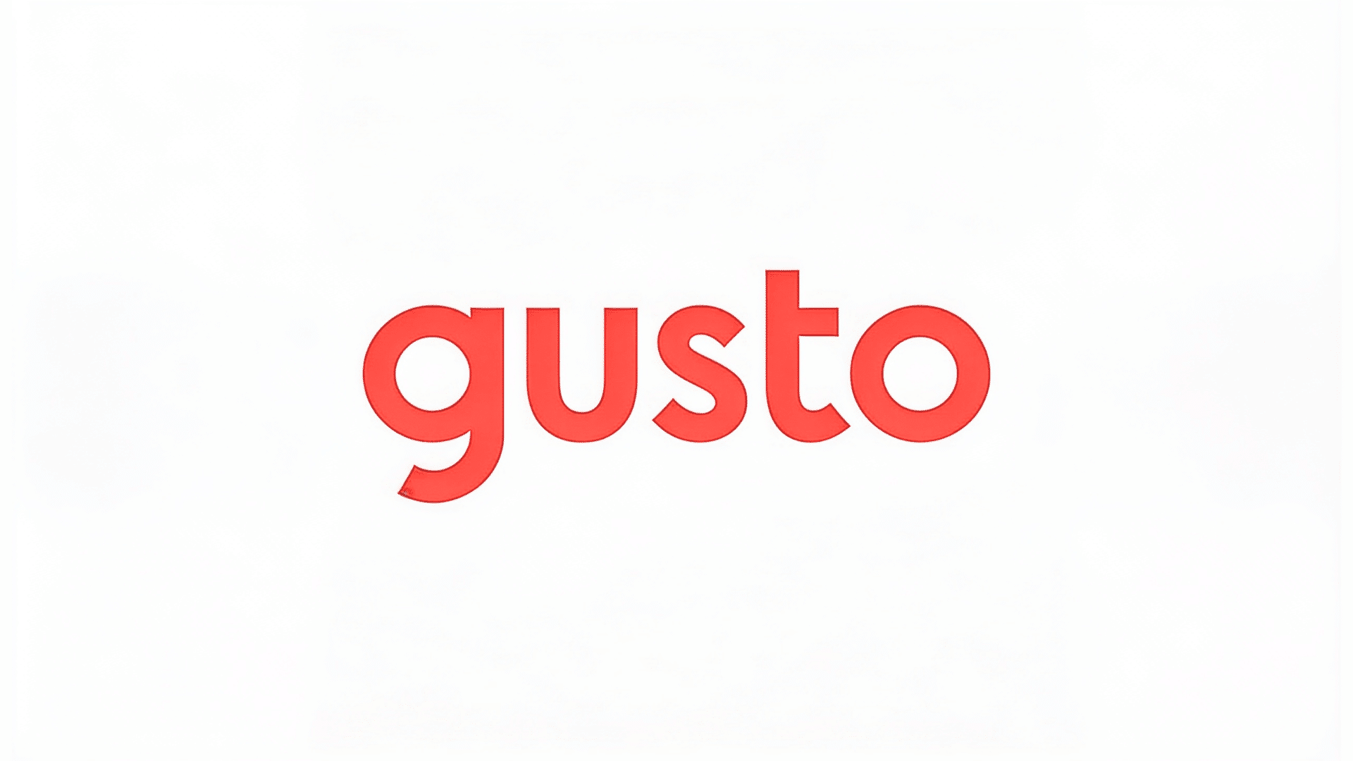 gusto logo, in the center, on a white background