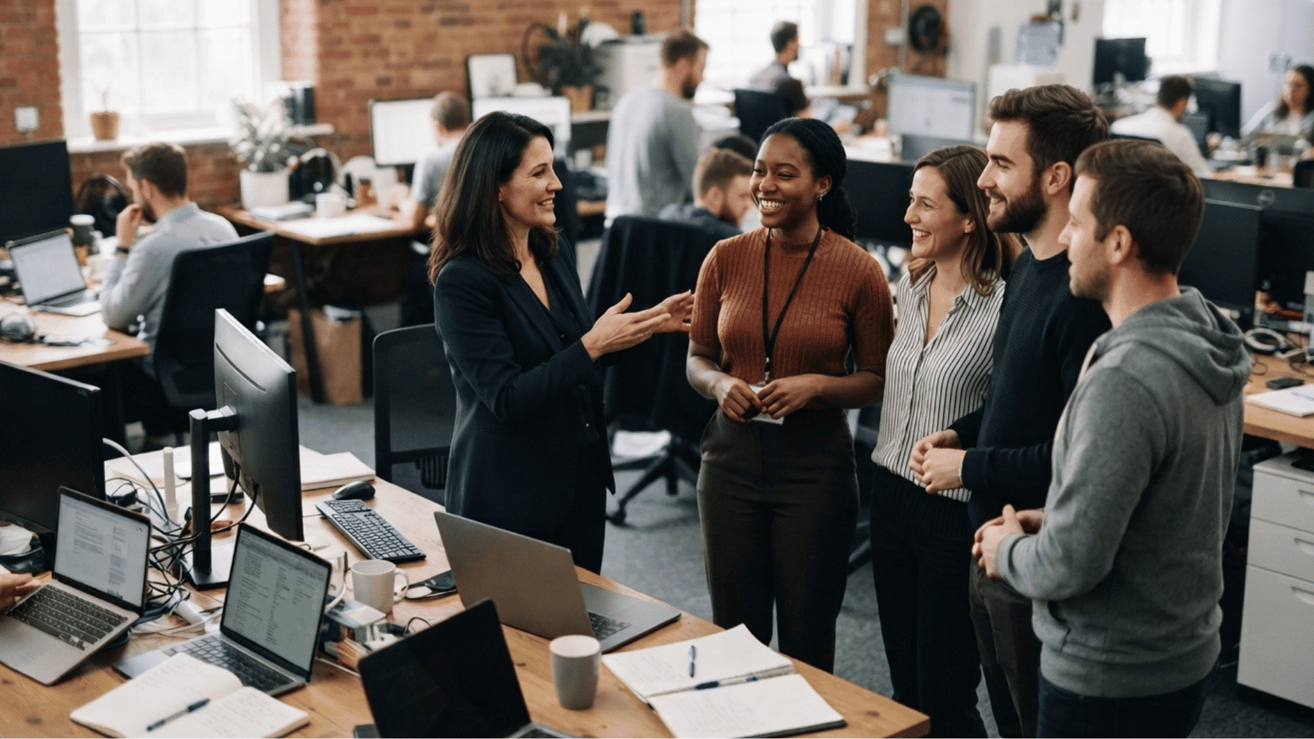 manager briefing new employees