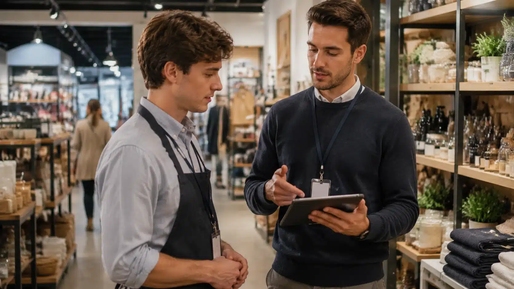 new employee receiving workplace training during first job