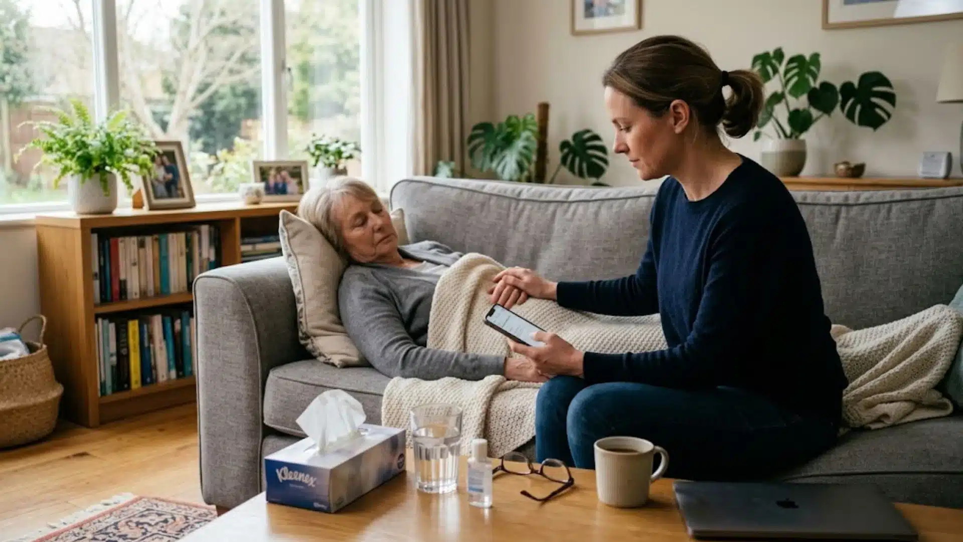 employee handling family health responsibilities while communicating a workplace absence