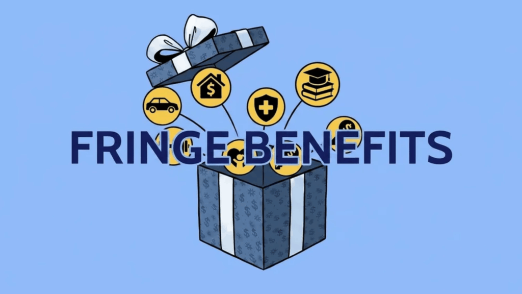 gift-box-labeled-fringe-benefits-with-icons-for-healthcare-housing-education-transport-and-financial-perks-emerging