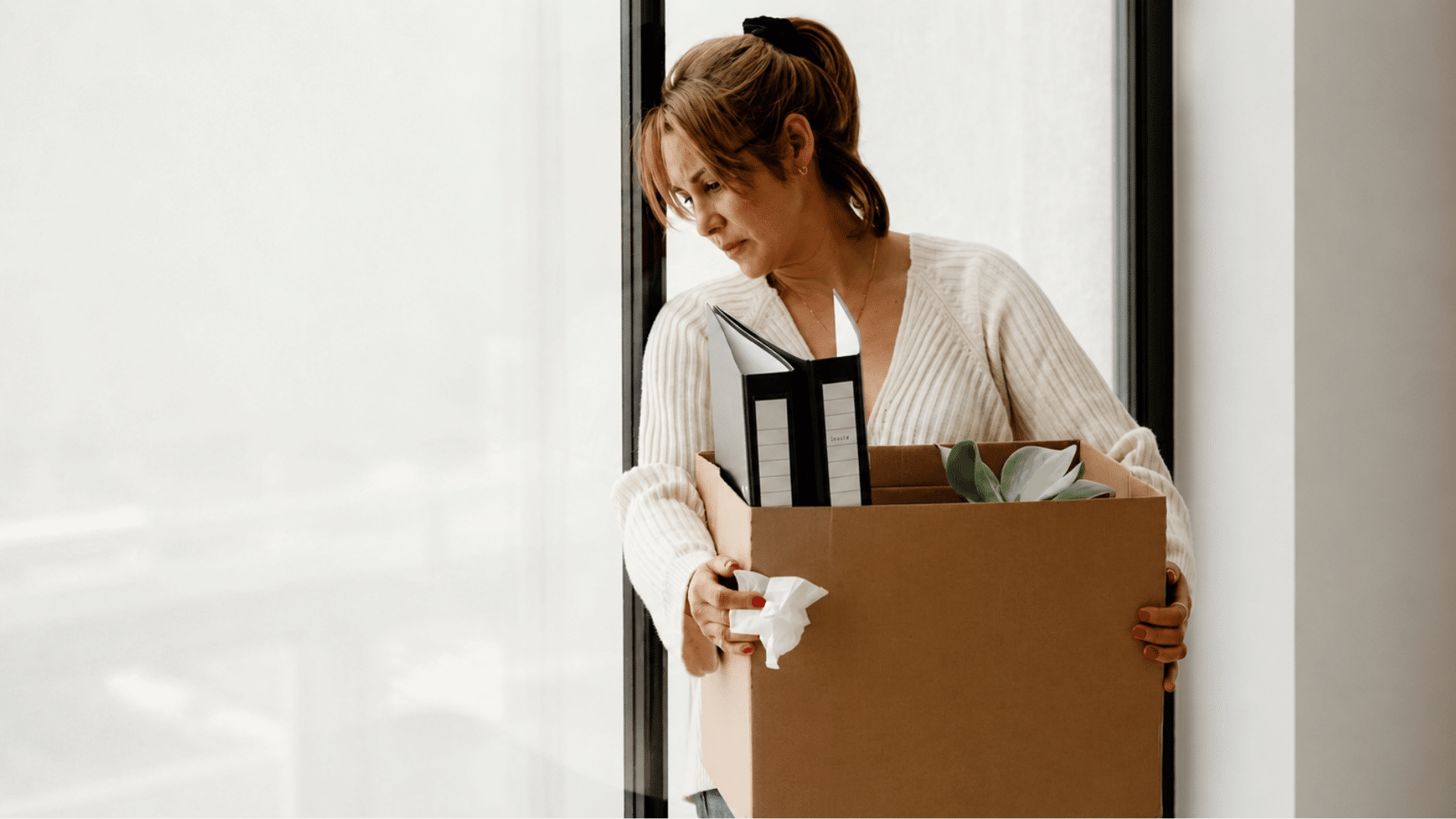 laid off worker leaving the office
