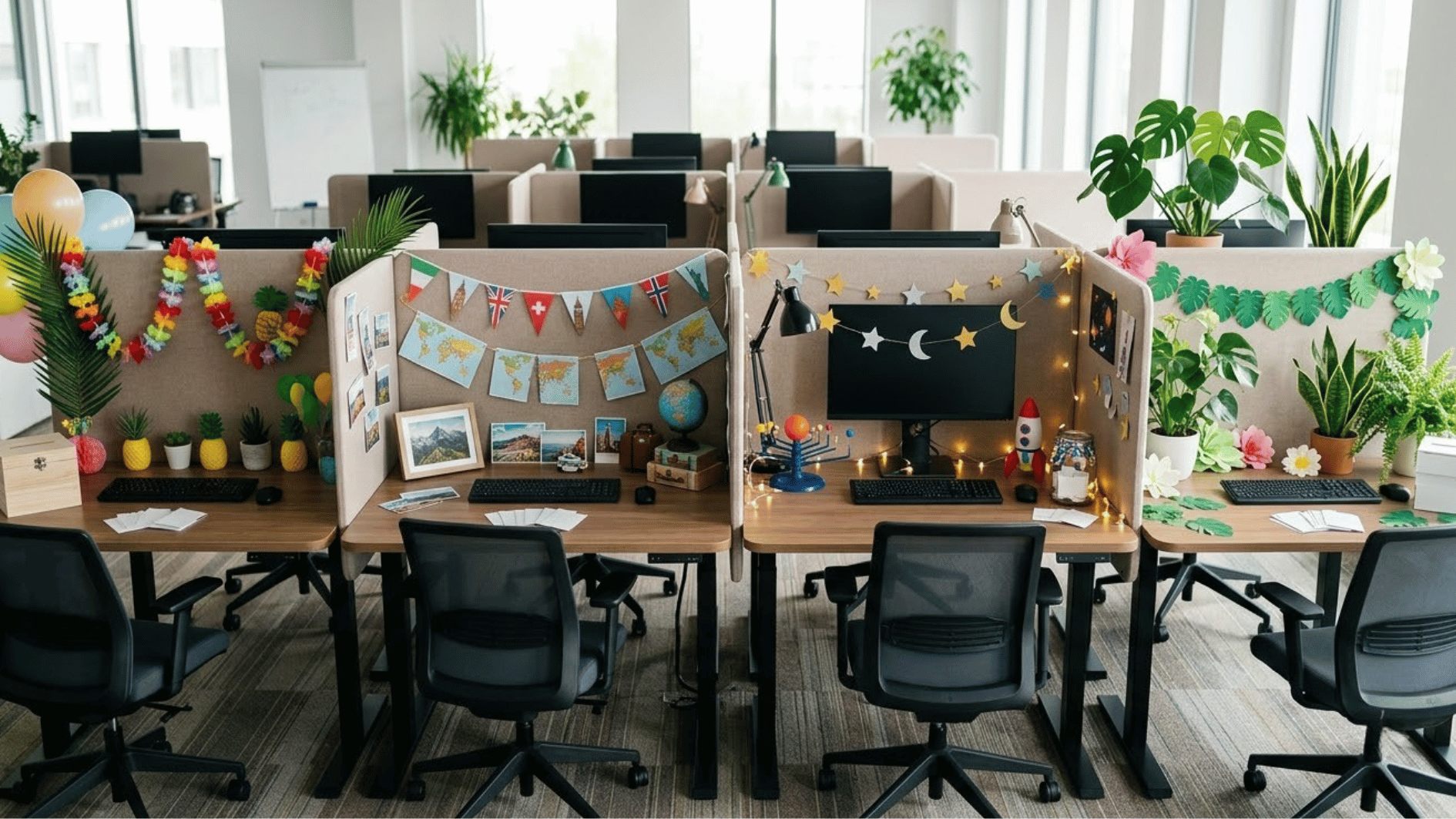 a decorating desk competition in the office