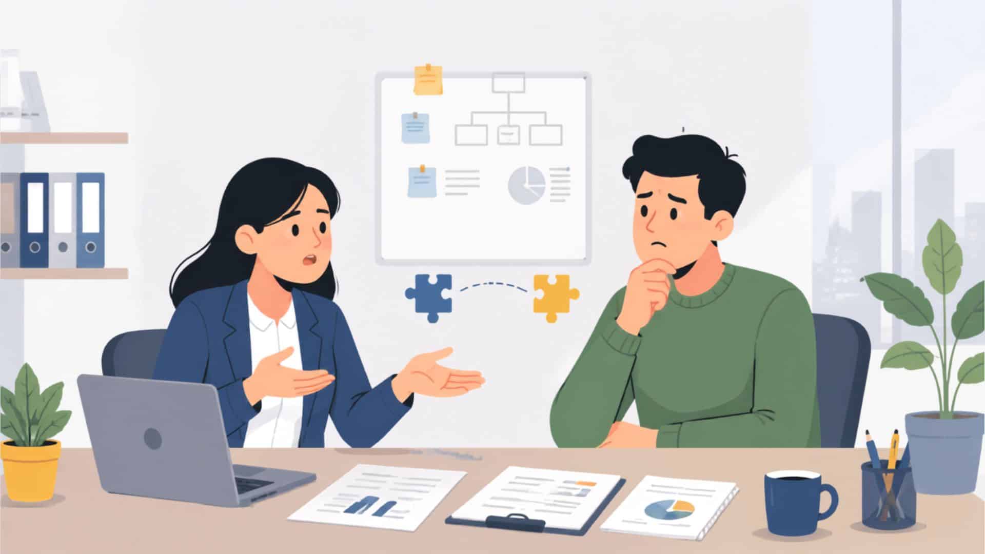 communication breakdown between two employees during a workplace conflict discussion