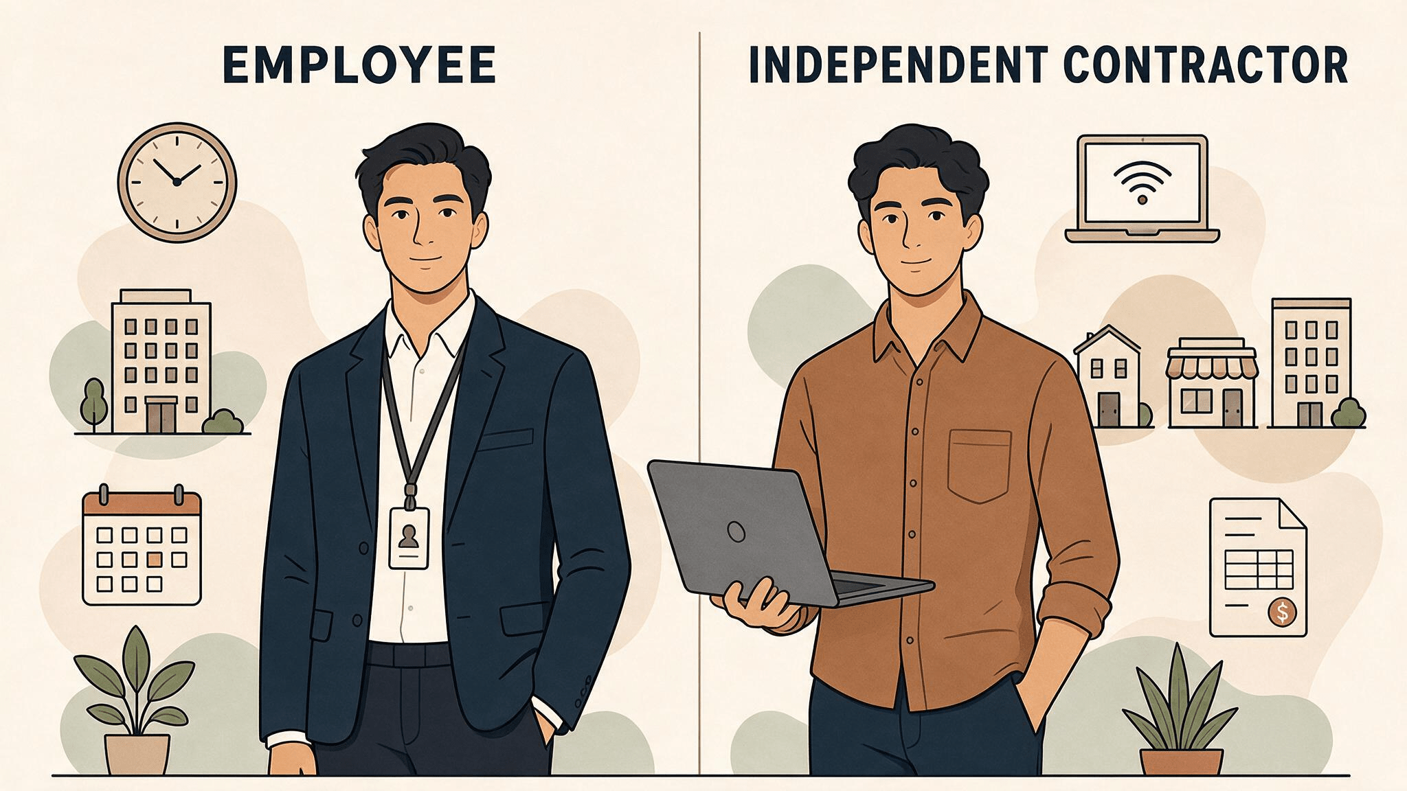 employee vs independent contractor infographic