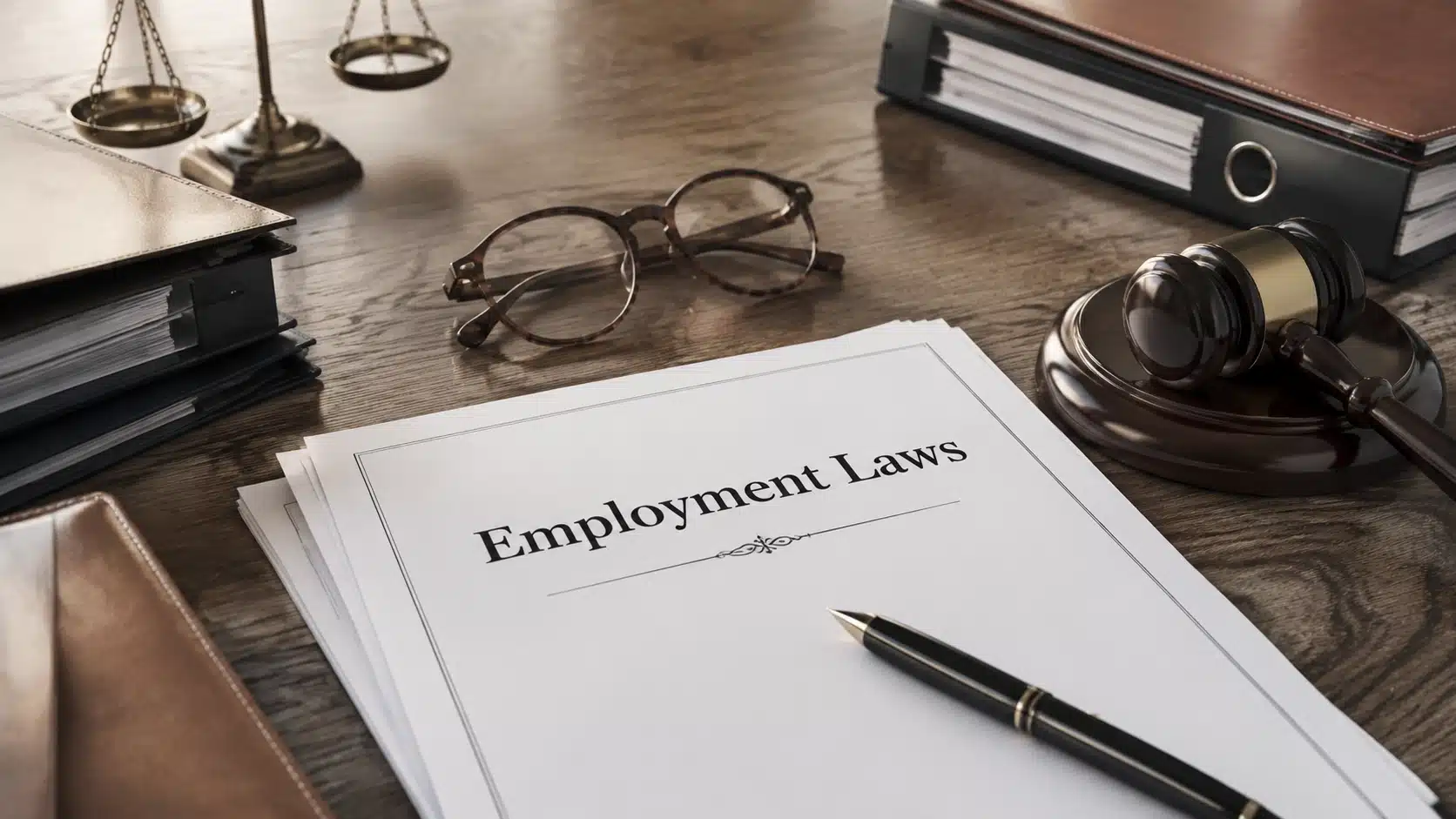 employment laws document with legal materials showing workplace compliance information