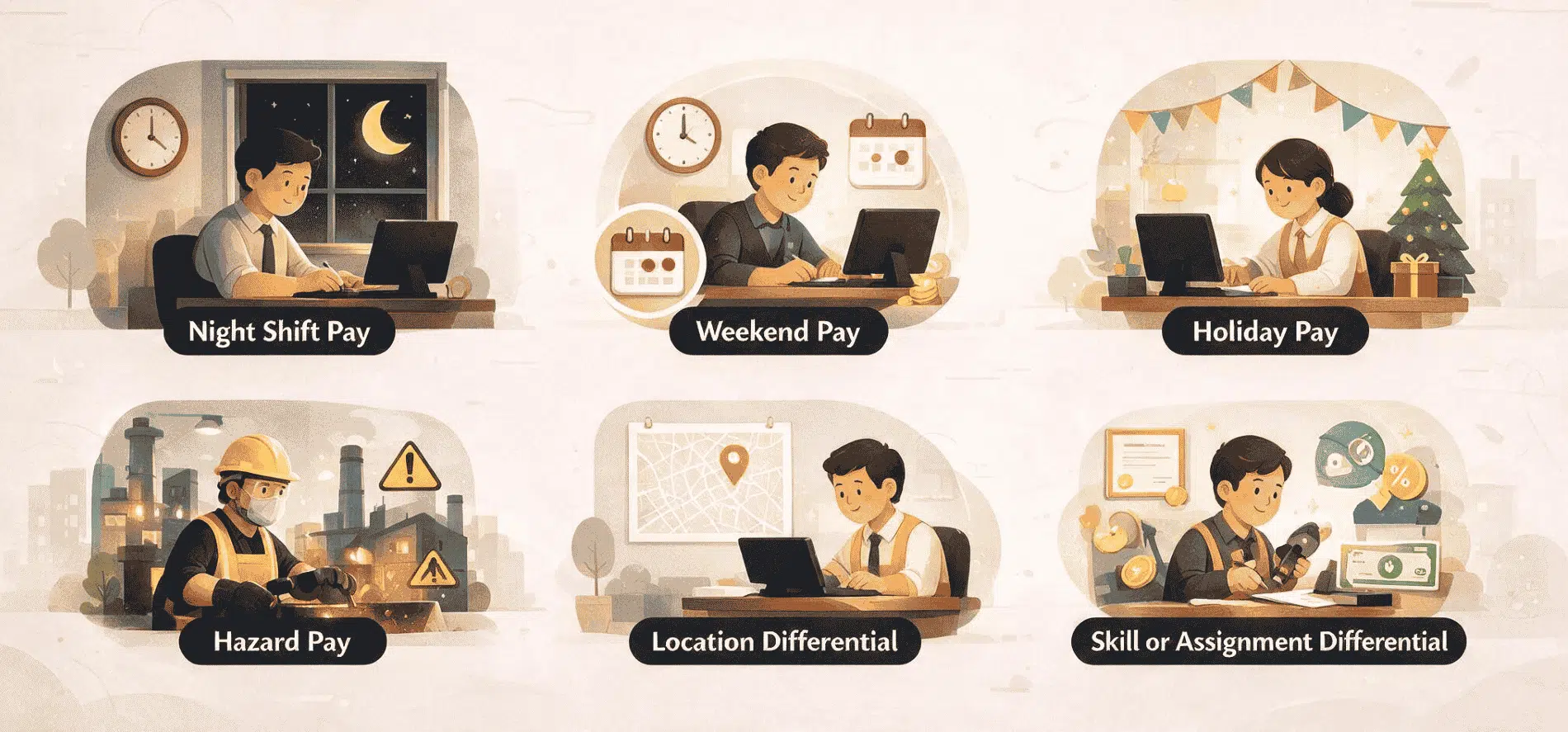 infographic showing different types of differential pays