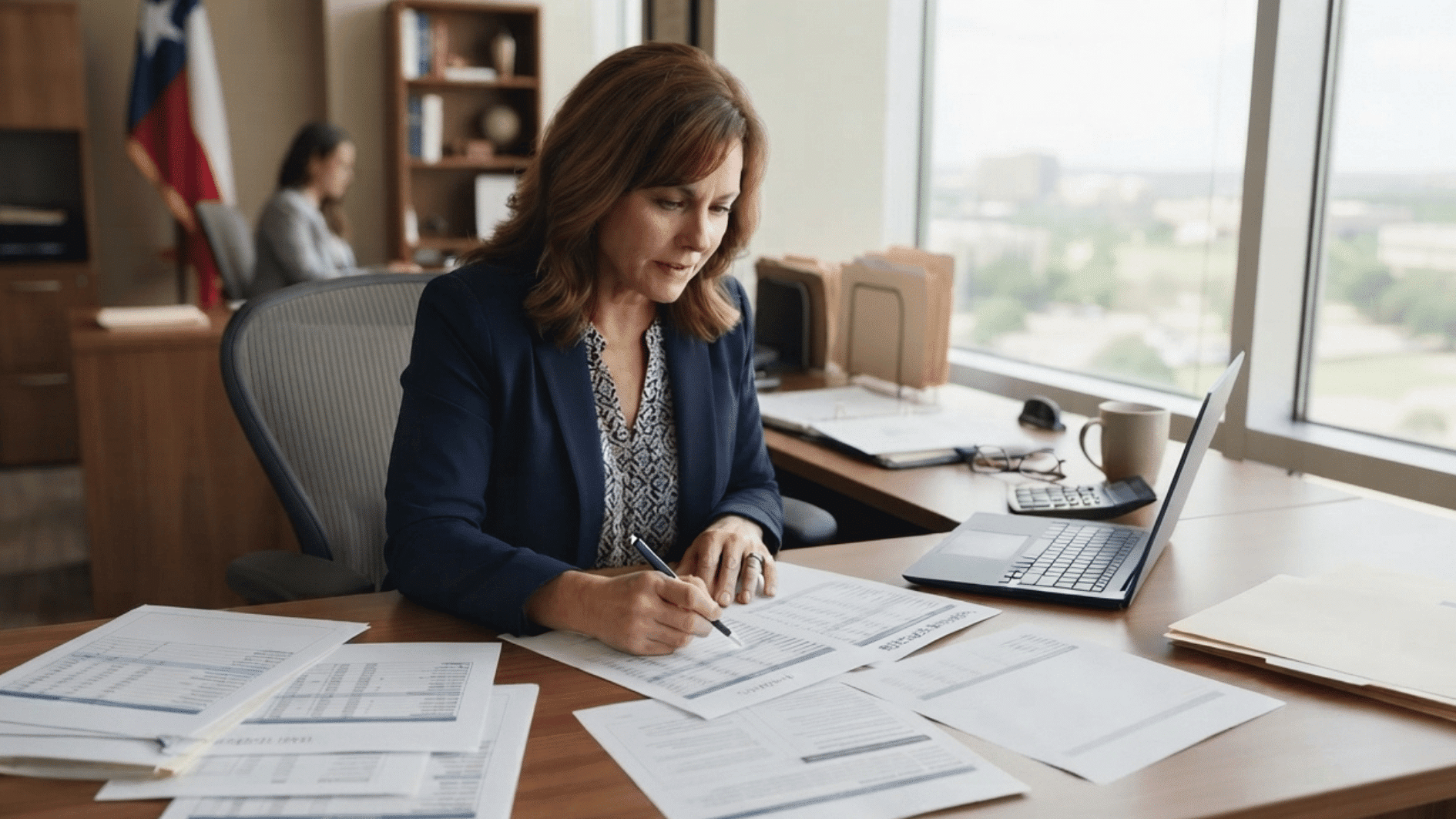 texas employer reviewing payroll records employee hours, overtime pay statements and tipped wage compliance