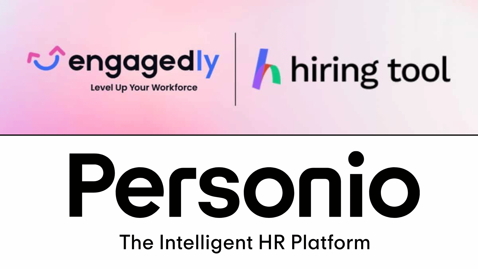 two-panel graphic display of automation software logos-engagedly and personio
